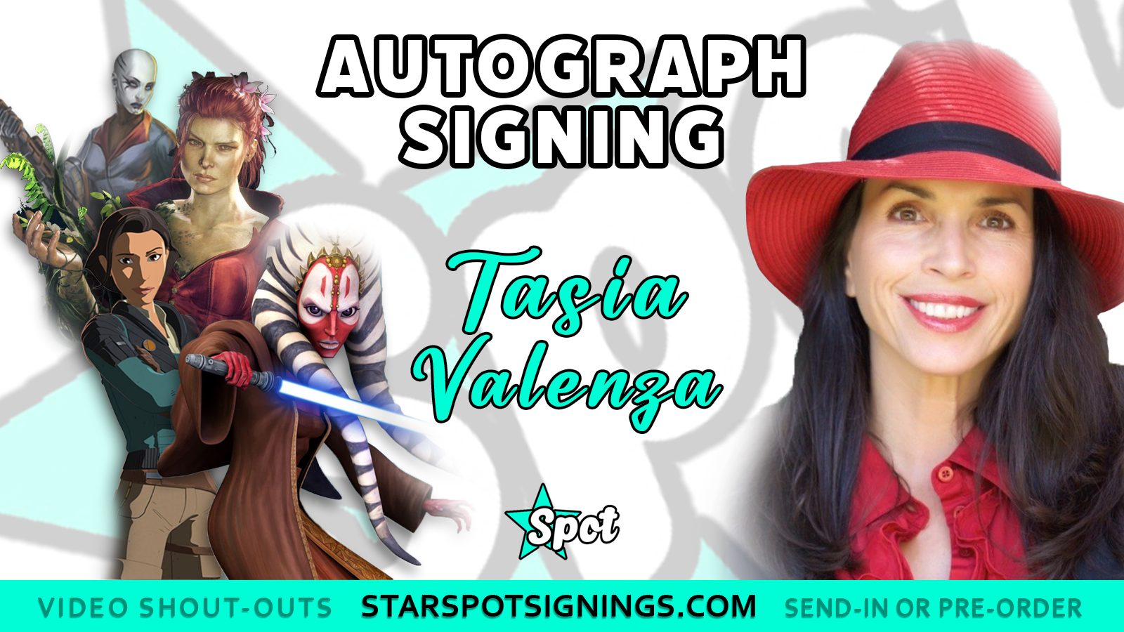 Tasia Valenza to Sign For StarSpot! Shaak Ti in Star Wars | Poison Ivy DC Batman | And Many More!