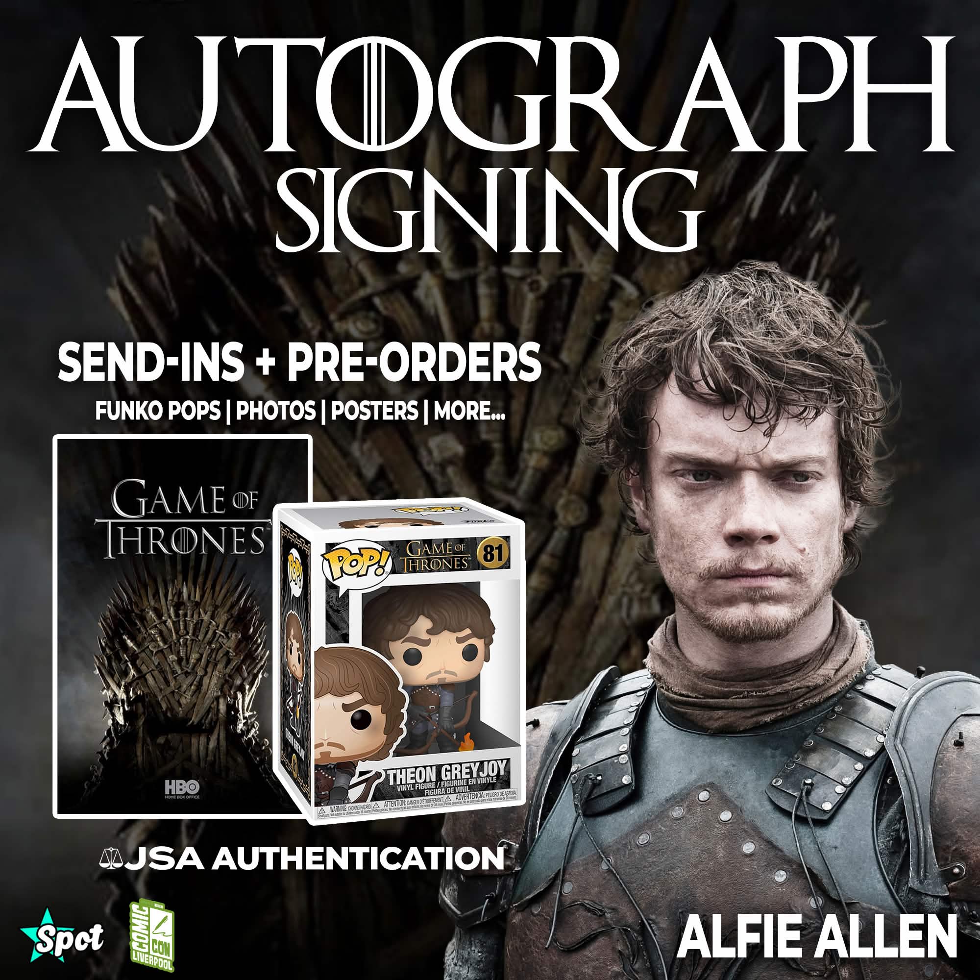 Alfie Allen to Sign for StarSpot! | Theon Greyjoy in Game of Thrones | Iosef Tarasov in John Wick