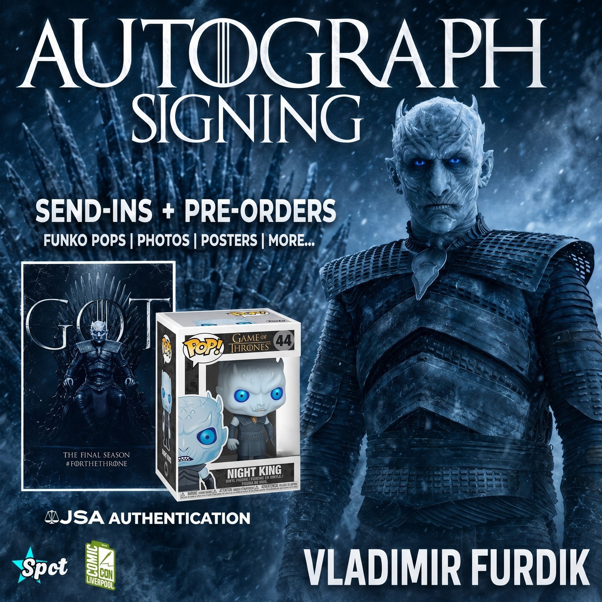 Vladimir Furdik to Sign for StarSpot! | The Night King in Game of Thrones