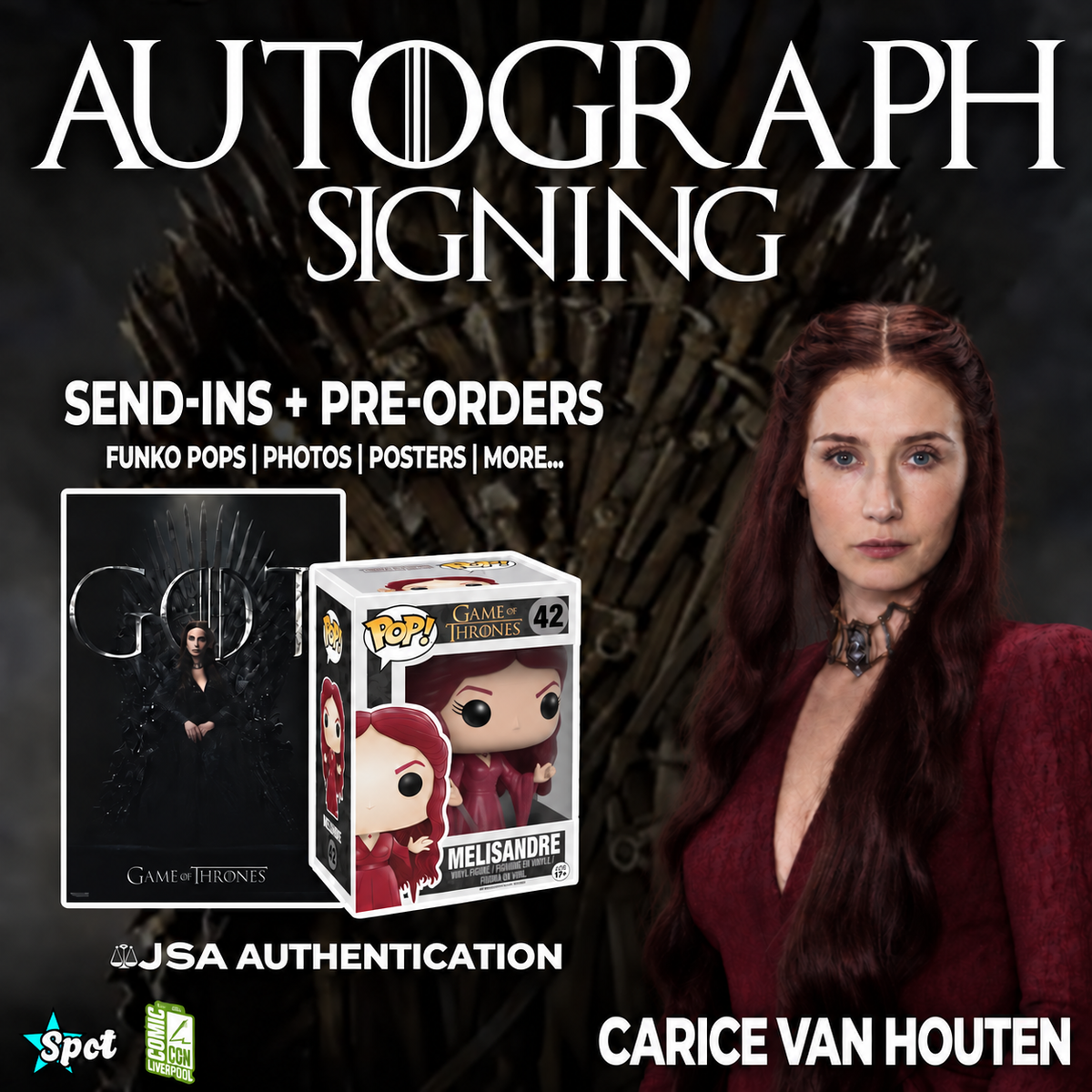 Carice van Houten to Sign for StarSpot! | Melisandre in Game of Thrones