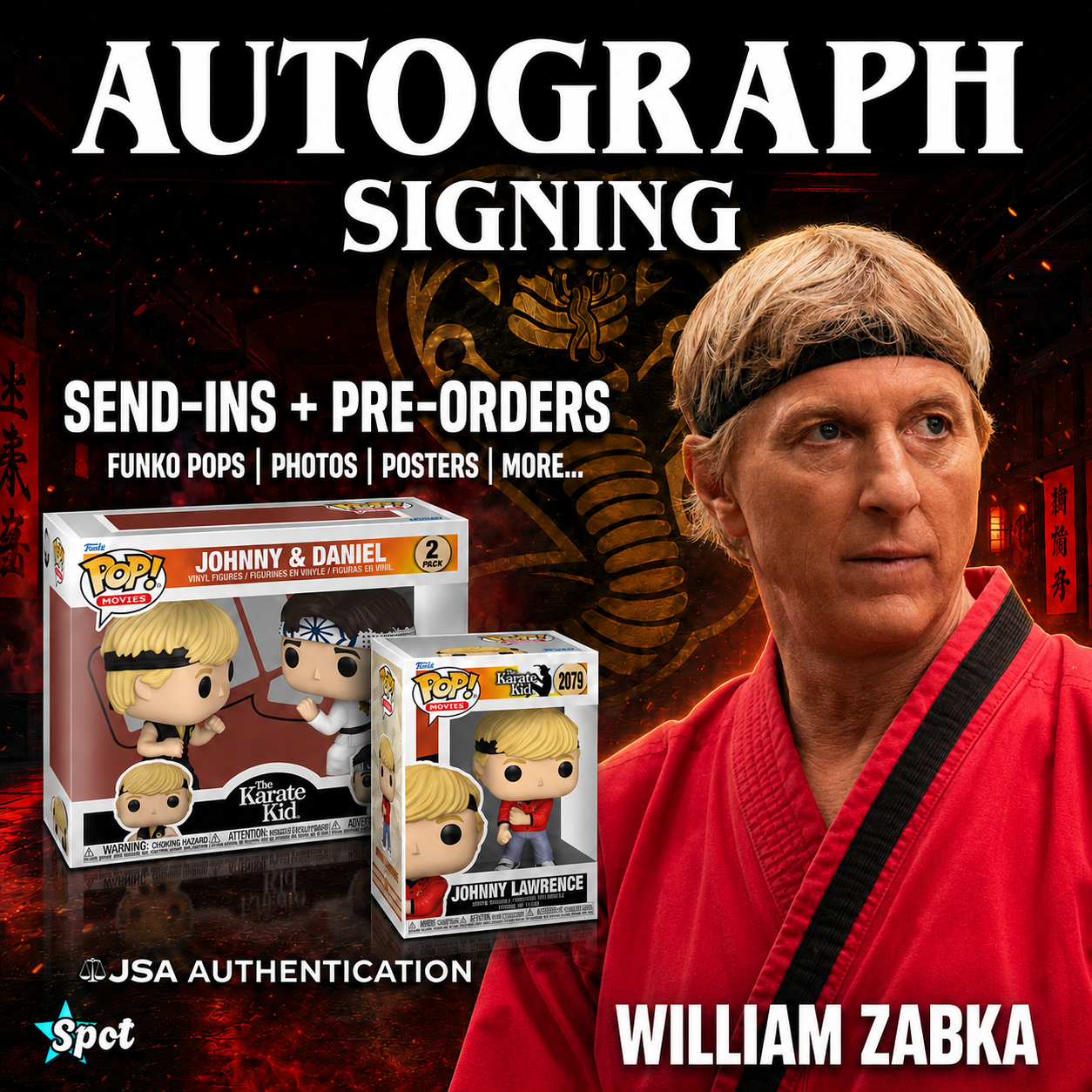 William Zabka to Sign for StarSpot! | Johnny Lawrence in Cobra Kai & The Karate Kid