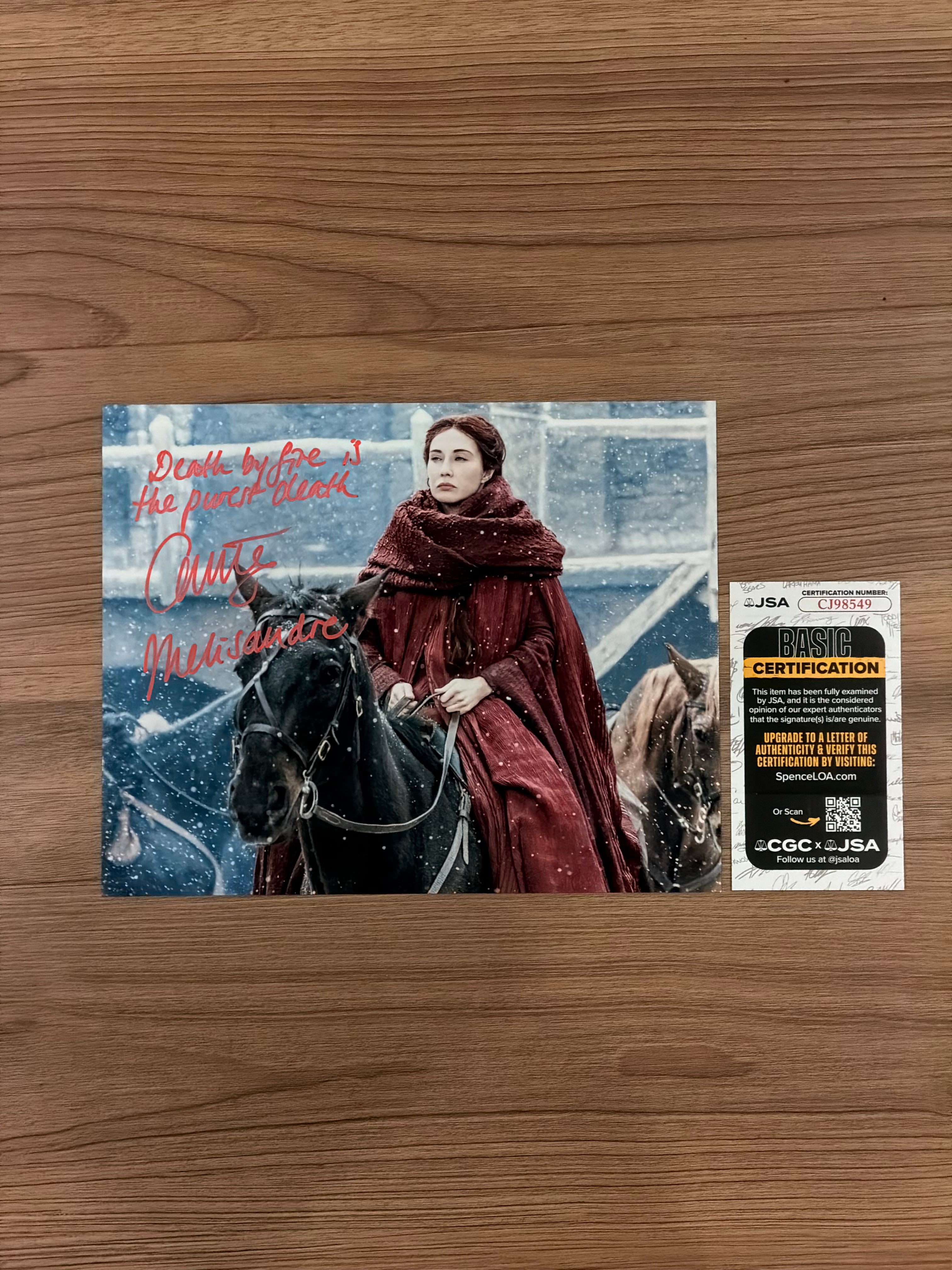 Carice van Houten Exclusive Signed Collection | Melisandre