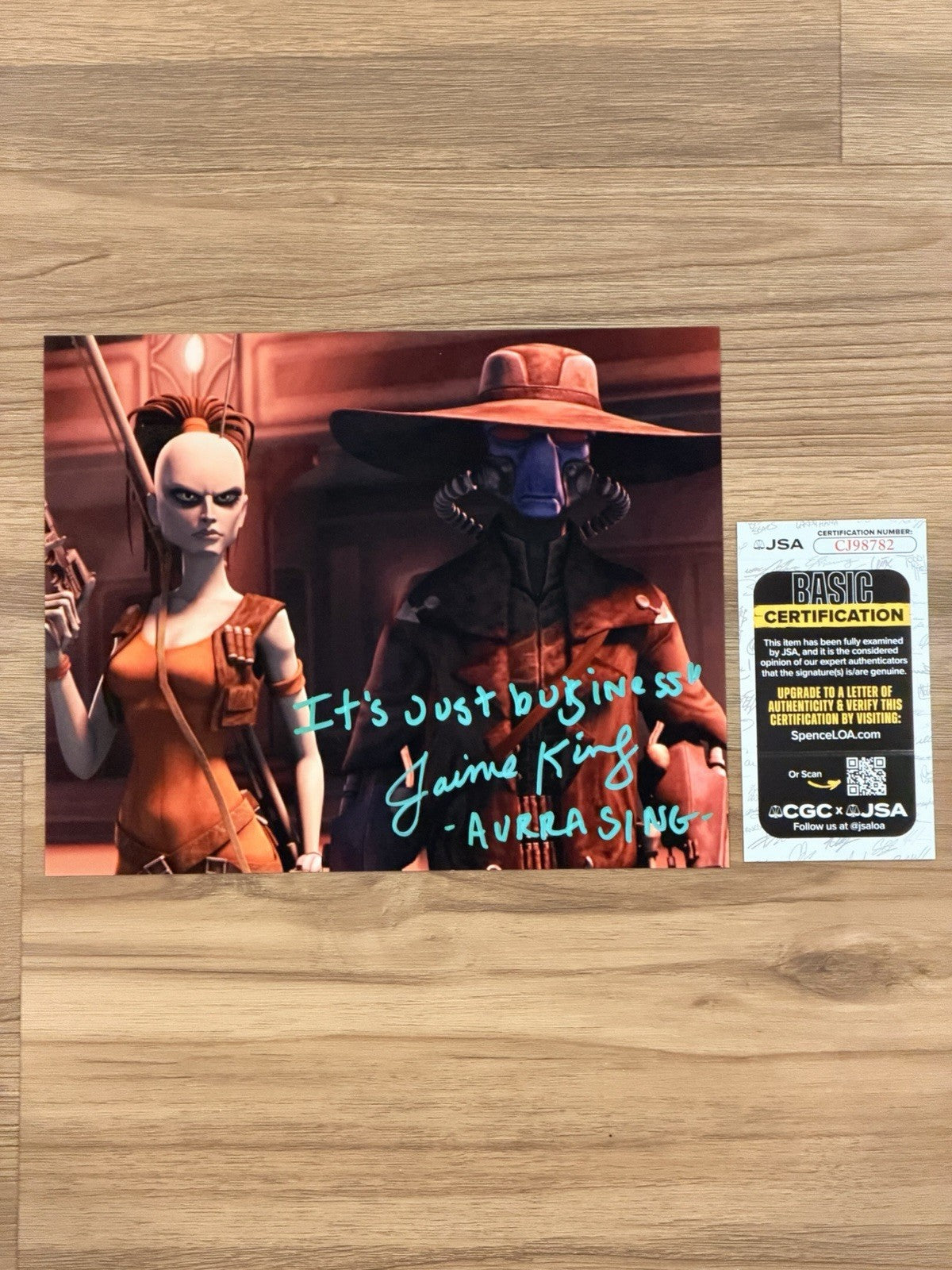 JSA COA Jaime King signed 8x10 Aurra Sing Star Wars Clone Wars Photo